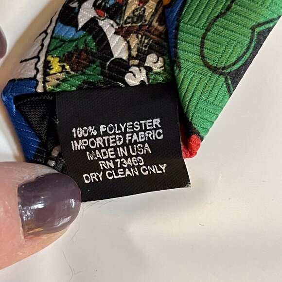 Vintage Looney Tunes Stamp Collection Tie Warner Bros & USPS 1997 Polyester - Picture 5 of 6